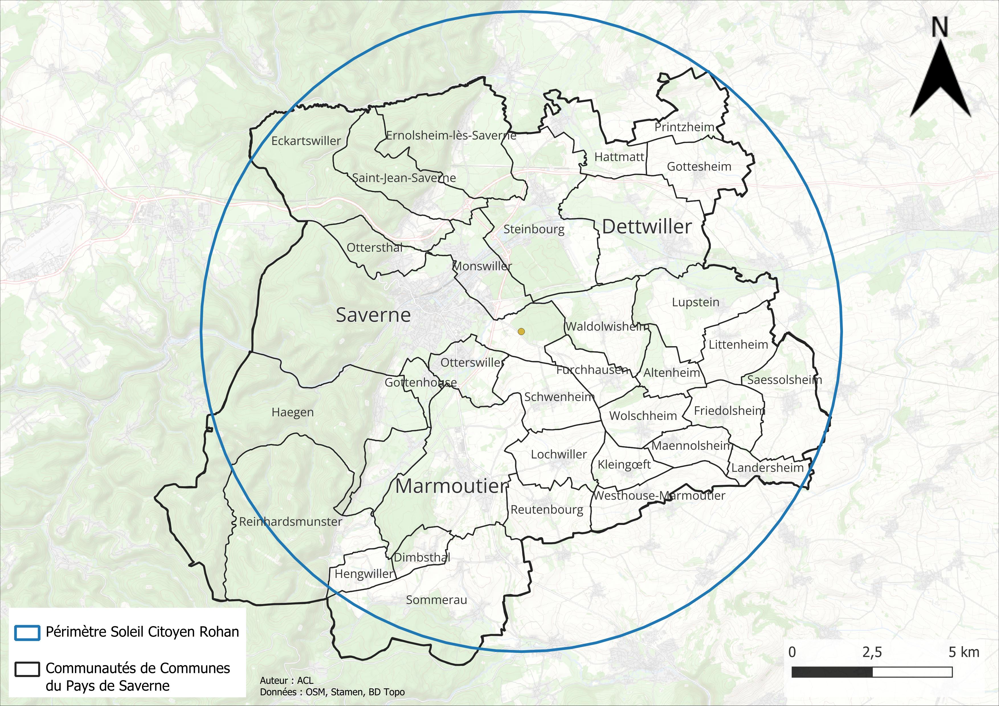 Carte du périmètre de SOLEIL CItoyen Rohan